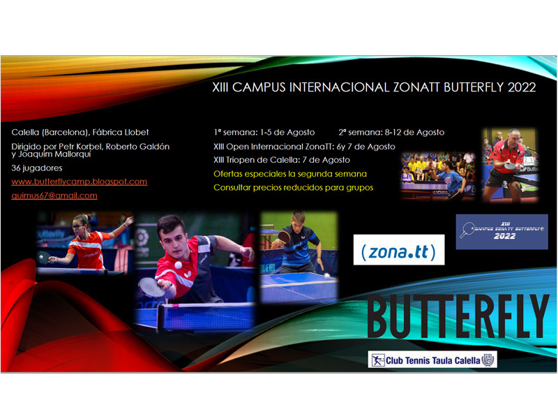 XIII Campus y Open Internacional ZonaTT Butterfly XIII Campus y Open Internacional ZonaTT Butterfly